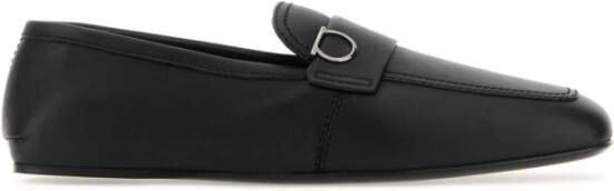 Salvatore Ferragamo Zwarte Leren Loafers Black Heren