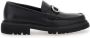 Salvatore Ferragamo Zwarte Leren Loafers met Metalen Detail Black Heren - Thumbnail 1