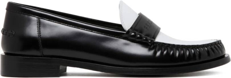 Salvatore Ferragamo Zwarte leren loafers met reliëflogo Black Dames