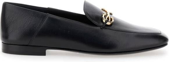 Salvatore Ferragamo Zwarte Leren Loafers Slip-on Stijl Black Dames