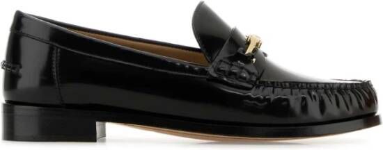 Salvatore Ferragamo Zwarte leren loafers voor heren Black Dames