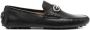 Salvatore Ferragamo Zwarte Leren Moc Stiksels Schoenen Black Heren - Thumbnail 1