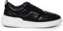 Salvatore Ferragamo Zwarte Leren Sneakers met Rubberen Zool Black Heren - Thumbnail 1