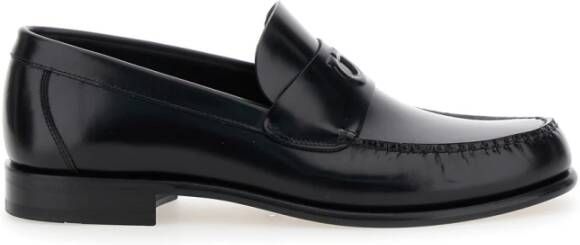 Salvatore Ferragamo Zwarte loafers met Gancini-detail Black Heren