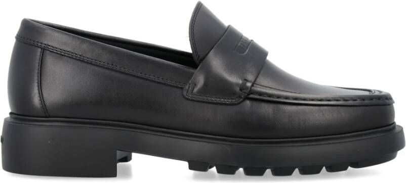 Salvatore Ferragamo Zwarte Loafers met Penny Slot Detail Black Heren