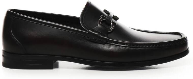 Salvatore Ferragamo Zwarte Mocassin Platte Schoenen Black Heren