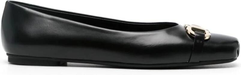 Salvatore Ferragamo Zwarte platte balletflats Gancini gesp Black Dames