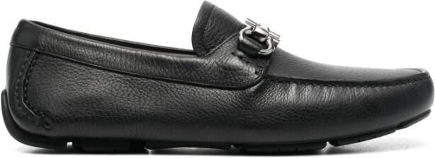 Salvatore Ferragamo Zwarte Gancini Appliqué Moccasins Black Heren