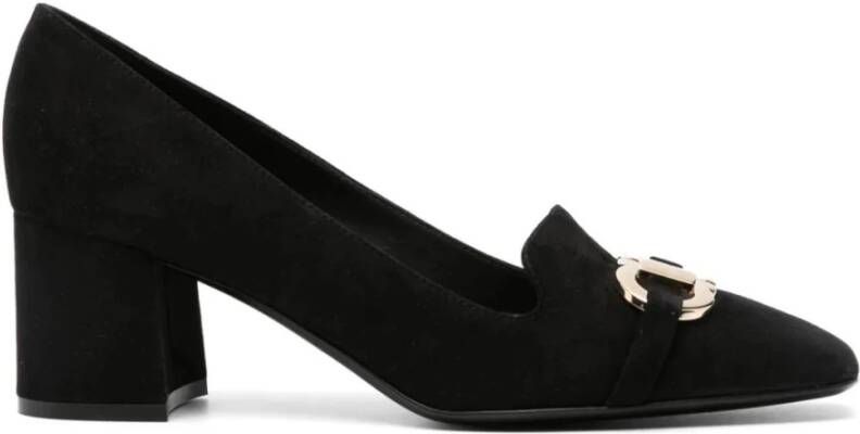 Salvatore Ferragamo Zwarte suède Gancini pumps 60mm hak Black Dames