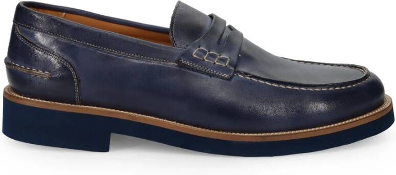 Sangiorgio Blauwe Mocassin Schoenen Blue Heren