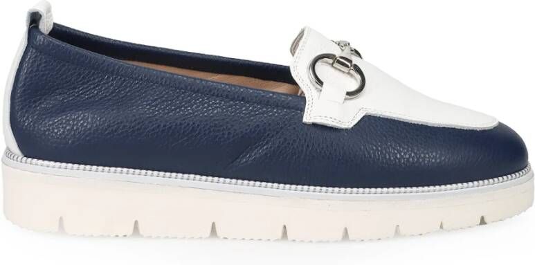 Sangiorgio Blauwe Slip-On Mocassin Horsebit Schoen Blue Dames