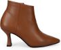 Sangiorgio Bruine Leren Enkellaarzen Elegante Silhouet Brown Dames - Thumbnail 1