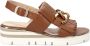 Sangiorgio Bruine Leren Sandalen Brown Dames - Thumbnail 1