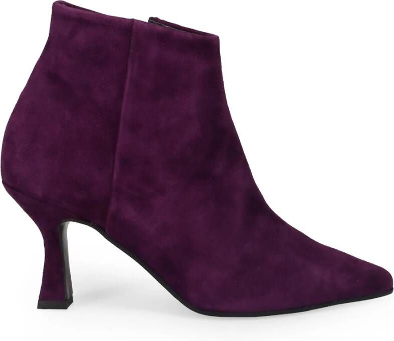 Sangiorgio Elegante Paarse Suède Enkellaarzen Purple Dames