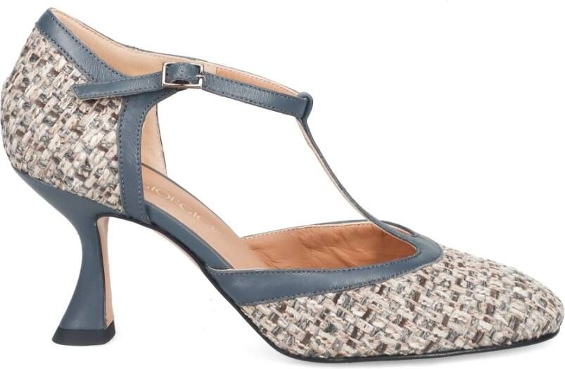 Sangiorgio Heldere Blauwe Geweven Stof Pumps Blue Dames