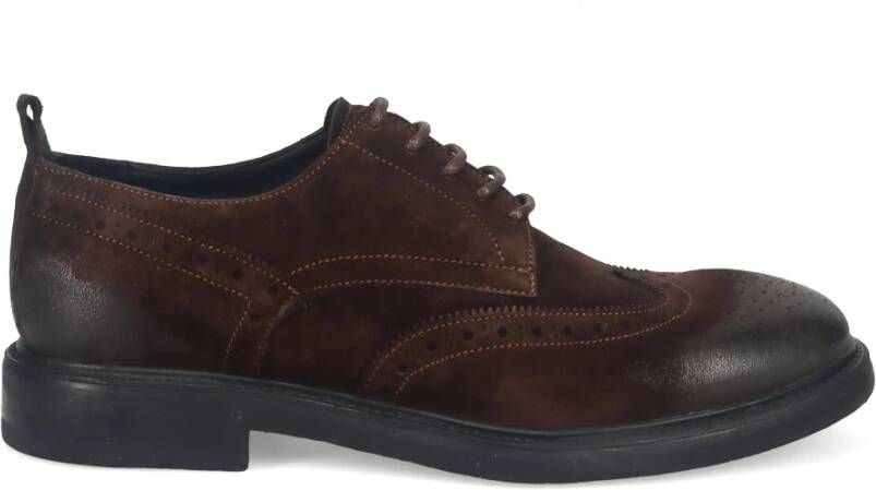 Sangiorgio Klassieke donkerbruine platte schoenen Brown Heren