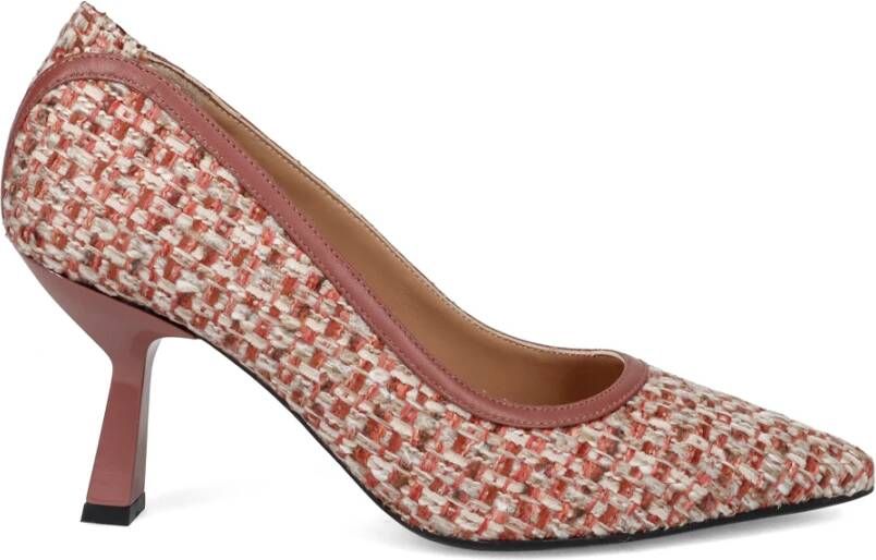 Sangiorgio Roze Geweven Stof Pumps Pink Dames