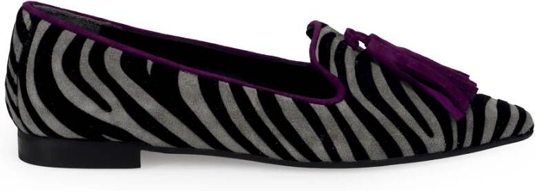 Sangiorgio Zebra Print Platte Schoenen Grijs Gray Dames