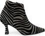 Sangiorgio Zebra Suède Enkellaarzen Grijs Gray Dames - Thumbnail 1