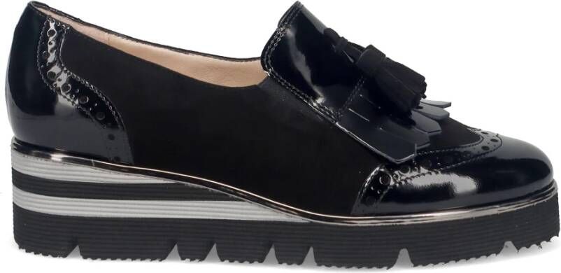 Sangiorgio Zwarte Franje Kwast Instap Sneakers Black Dames