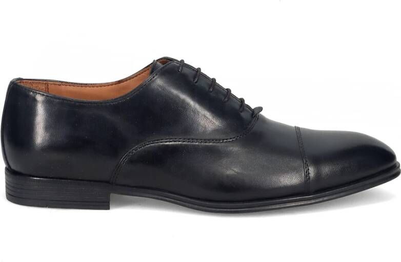 Sangiorgio Zwarte Leren Brogues Schoenen Black Heren