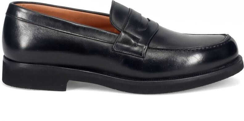 Sangiorgio Zwarte leren mocassin schoenen Black Heren