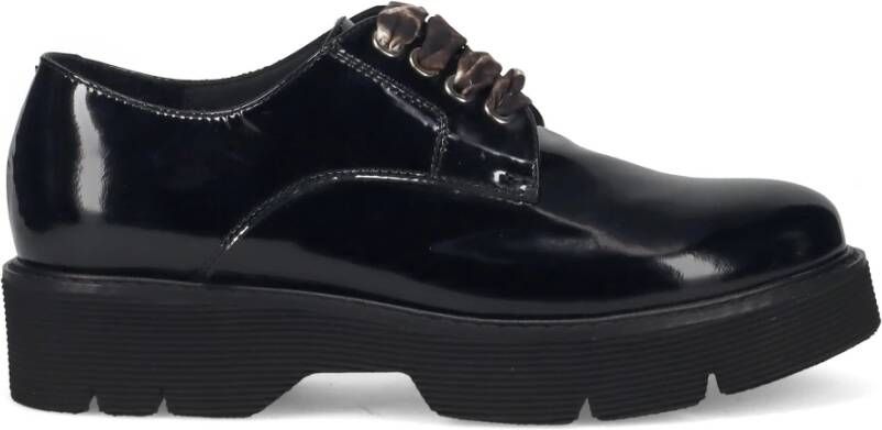 Sangiorgio Zwarte Veterschoenen Black Dames