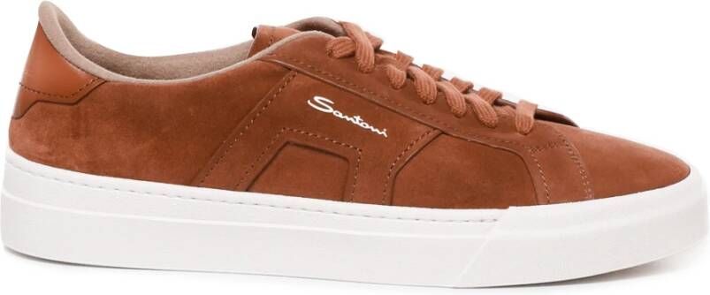 Santoni Aarde Suède Veterschoenen Brown Heren