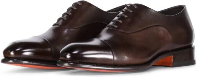 Santoni Antieke Leren Oxford Schoenen Brown Heren