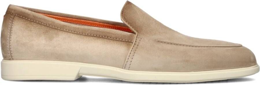 SANTONI Instappers Heren 18829 Malibu Maat: 46 5 Materiaal: Suède Kleur: Beige