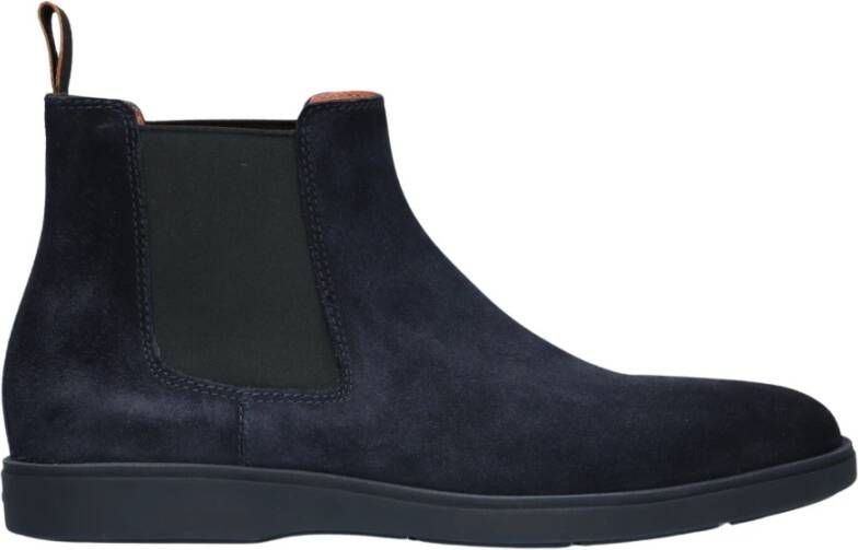 SANTONI Boots Heren 18588 Maat: 44 Materiaal: Leer Kleur: Blauw