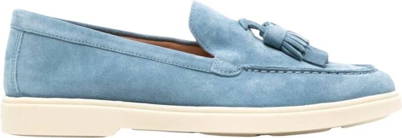 Santoni Blauwe Casual Gesloten Loafers met Rubberen Zool Blue Dames