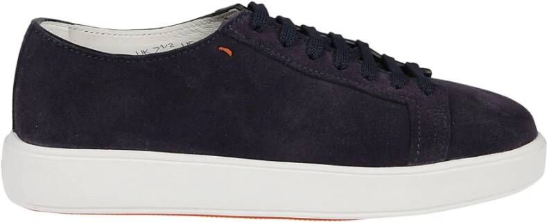 Santoni Blauwe Damps Low Top Sneakers Blauw Heren