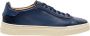 Santoni Blauwe Handgemaakte Geperforeerde Leren Sneaker Blue Heren - Thumbnail 6