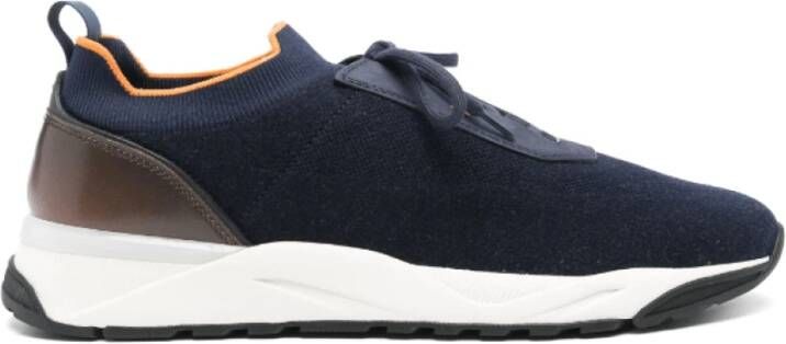 Santoni Blauwe Mesh Sneakers Blue Heren