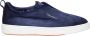 Santoni Blauwe Slip-On Sneakers met Leren Hiel Blue Heren - Thumbnail 1