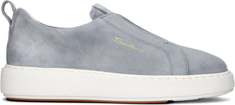 SANTONI Lage Sneakers Dames 61224 Maat: 37 Materiaal: Suède Kleur: Lichtblauw