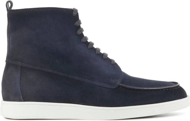 Santoni Blauwe Suède Laarzen Blue Heren