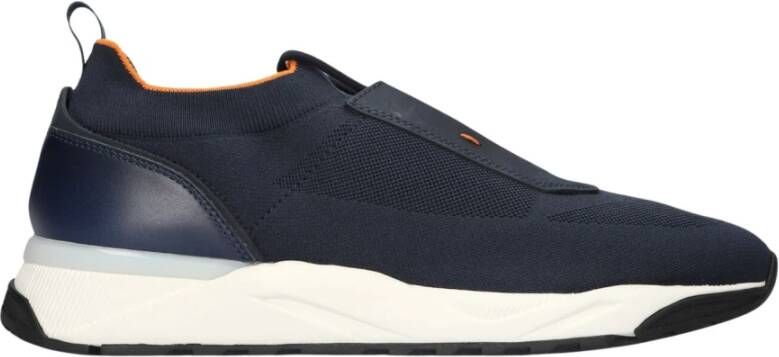 SANTONI Lage Sneakers Heren 21601 Innova Maat: 40 Materiaal: Textiel Kleur: Blauw