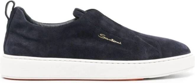 Santoni Blauwe Victor Sneakers Blue Heren