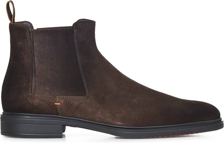 Santoni Bruine Chelsea Enkellaarzen Elegante Stijl Brown Heren