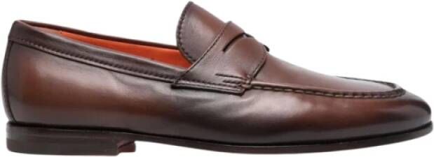 Santoni Bruine leren Mocins Brown Heren