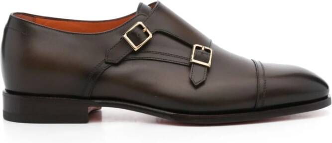 Santoni Bruine Leren Schoenen Brown Heren