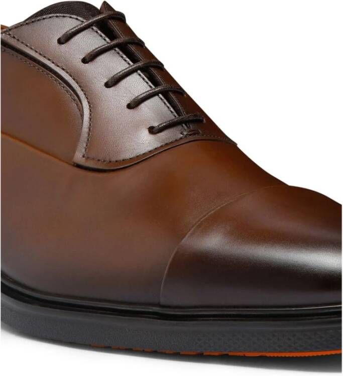 Santoni Bruine Leren Sneakers met Ptera Zool Brown Heren