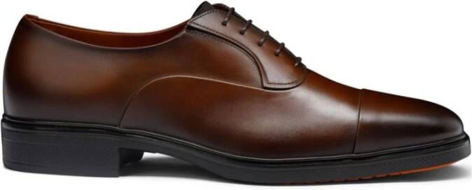 Santoni Bruine Leren Sneakers met Ptera Zool Brown Heren