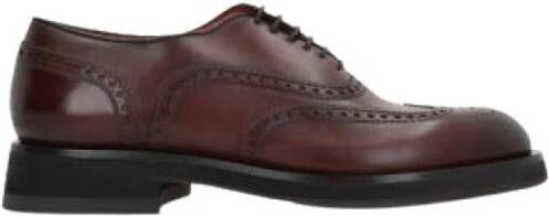 Santoni Bruine Oxford Brogue Platte Schoenen Brown Heren