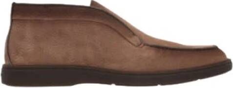 Santoni Bruine Slip-On Laarzen met Elastische Banden Brown Heren