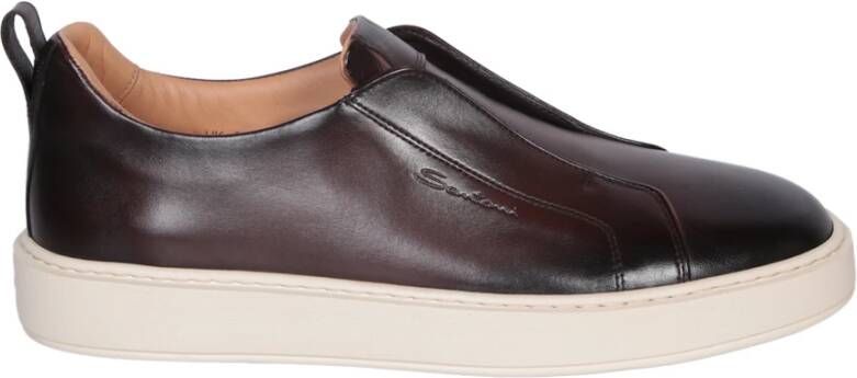 Santoni Bruine Sneakers Ss24 Brown Heren