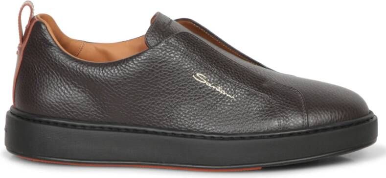 Santoni Bruine Sneakers Verhoog Stijl Comfort Brown Heren