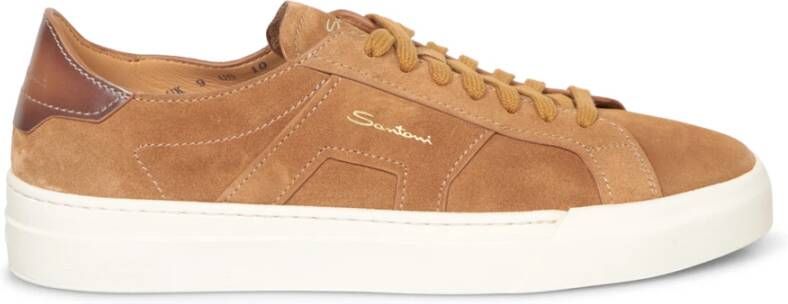 Santoni Bruine Sneakers Verhoog Stijl Comfortabel Brown Heren